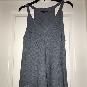 Blue Cold-Shoulder Sweater